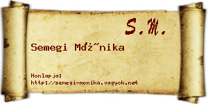 Semegi Mónika névjegykártya